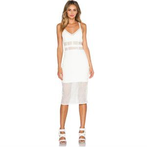 NWT NBD Revolve “Shut it Down” White Midi Dress